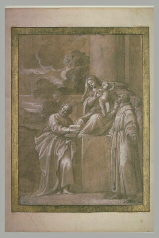 La Vierge à l'Enfant adorés par saint Joseph et saint François d'Assise, image 2/2