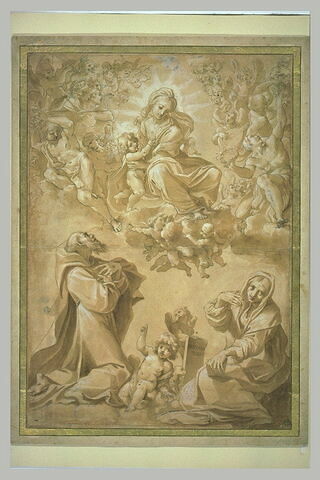 La Vierge et l'enfant en gloire adorés par saint Dominique (...)