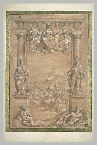 Allégorie sur la fondation de l'université de Bologne entre Clément VII et Charles Quint, image 2/2