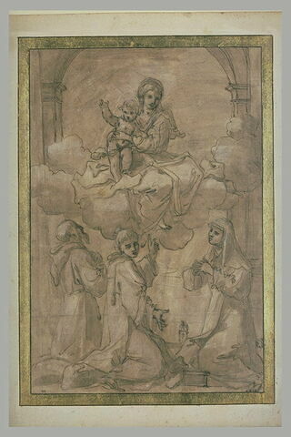 Vierge à l'Enfant adorée par saint François, saint Etienne et sainte Claire, image 2/2