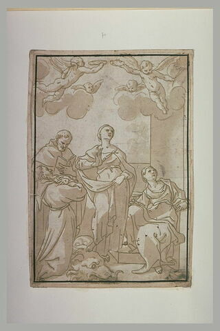 Groupe de quatre saints et d'angelots, image 2/2