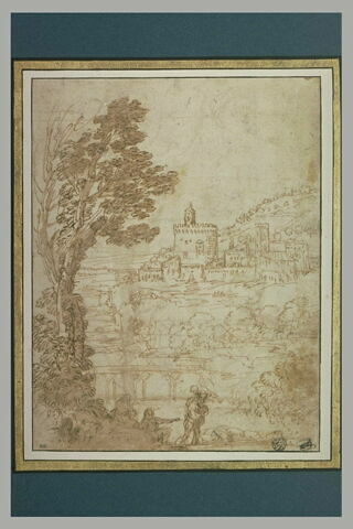 Figures et bergers, dans un paysage dominé par une forteresse, image 2/2