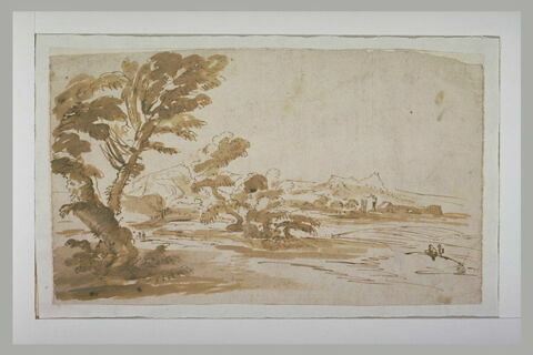 Paysage de plaine, avec des montagnes dans le lointain, image 1/1