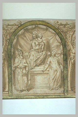 La Vierge à l'Enfant en trône entre un saint pape et un saint clerc martyr, image 4/4