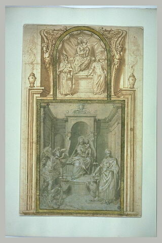 La Vierge à l'Enfant en trône, entre saint Michel et saint Jean Evangéliste, image 2/3