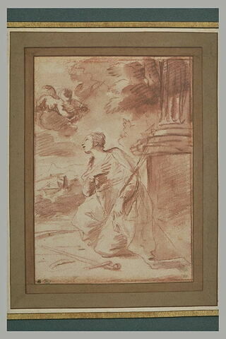 Une sainte martyre à genoux, tournée vers la gauche : sainte Catherine (?), image 2/4