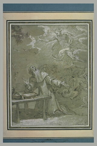 Saint Antoine à genoux, tourmenté par les démons, délivré par un ange, image 3/3