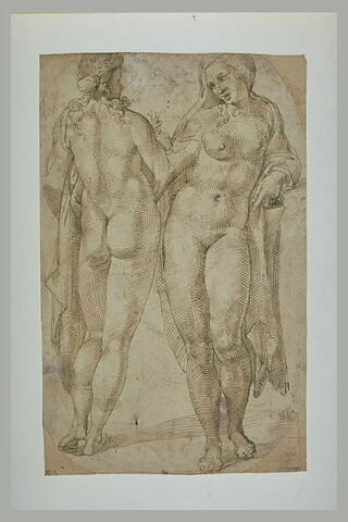 Etude de deux figures nues debout : Vénus et Adonis (?), image 2/2