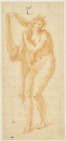 Femme nue tenant des fruits : le Printemps ou Flore