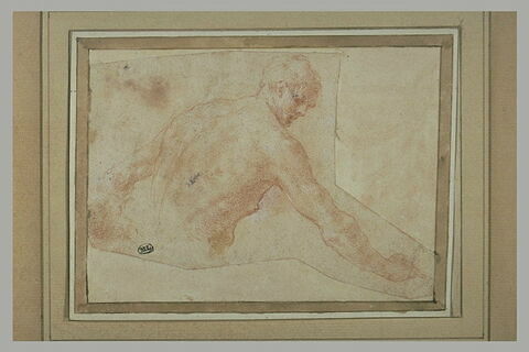 Homme nu, en buste, de dos de trois quarts, la tête de profil vers la droite