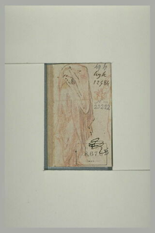 Figure drapée, un bras sur la tête et fragment d'une autre figure, image 2/2