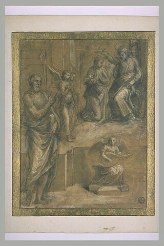 Le Couronnement de la Vierge avec saint Jean Baptiste et trois anges, image 2/2