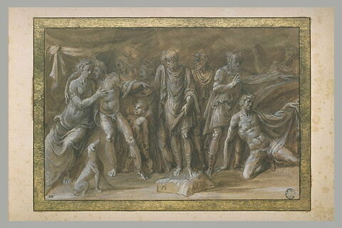Vénus et Adonis : copie d'après un bas-relief antique, image 2/2