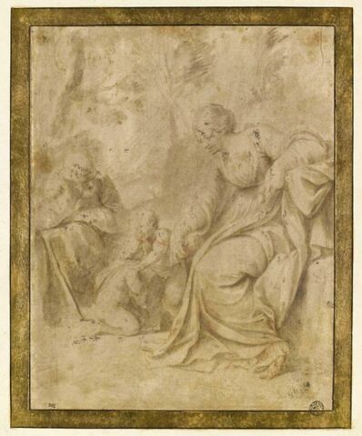 Saint Jean et l'Enfant jouant sous le regard de la Vierge et saint Joseph, image 1/2