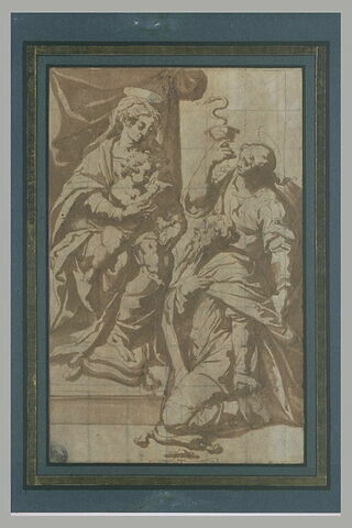 Saint Jean l'Evangéliste présentant un homme à la Vierge et l'Enfant, image 2/2