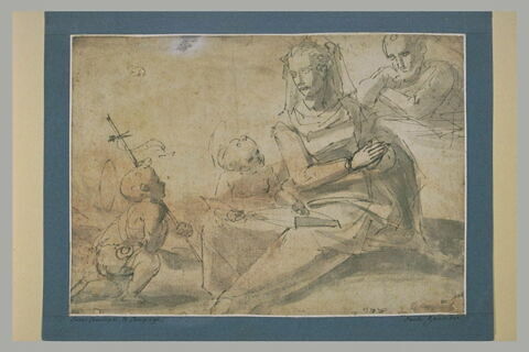 Le petit saint Jean avec la Sainte Famille et l'Enfant apprenant à lire, image 2/2