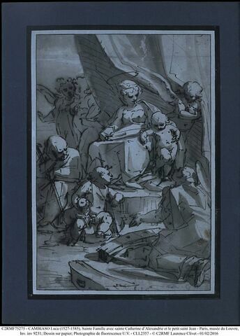 Sainte Famille avec sainte Catherine d'Alexandrie et le petit saint Jean Baptiste entourés d'anges, image 7/8