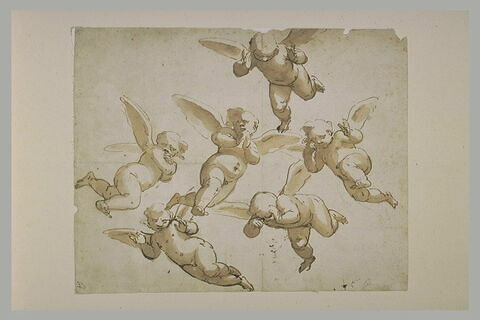 Six angelots volant, image 2/2
