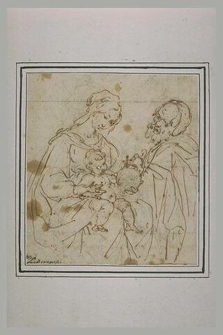 Sainte Famille, avec la Vierge tendant à l'Enfant le Globe du monde, image 2/2