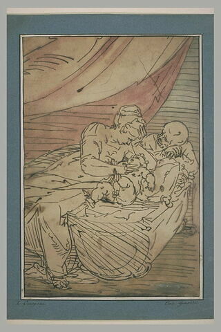 Sainte Famille, avec l'Enfant couché dans son berceau, image 2/2