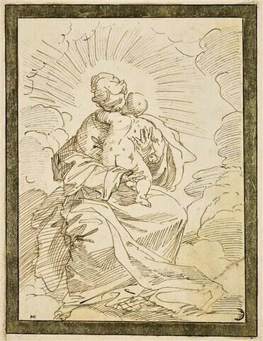La Vierge assise embrassant l'Enfant Jésus, image 1/2