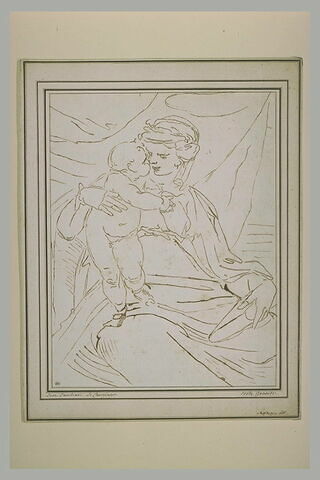 La Vierge embrassant l'Enfant debout sur ses genoux, image 2/2