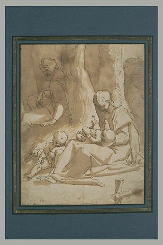 Repos de la Sainte Famille, avec le petit saint Jean Baptiste endormi, image 2/2