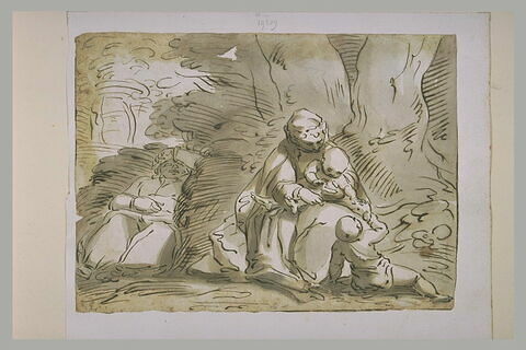 Repos de la Sainte Famille, avec le petit saint Jean Baptiste, image 2/2