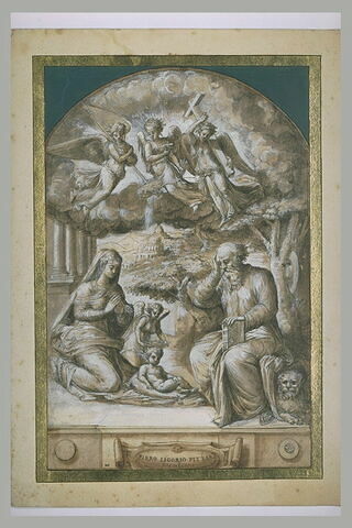 L'Enfant couronné d'épines par un ange, adoré par saint Jérôme et la Vierge, image 2/2