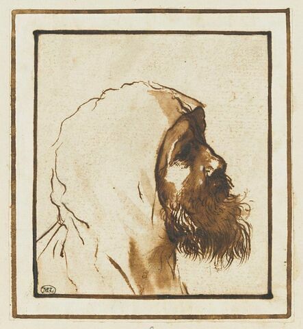 Tête d'homme barbu : saint François de Paule (?)