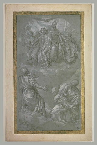 Le Christ mort, soutenu par son Père, adoré par les saints Pierre et Paul, image 1/1