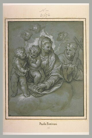 La Vierge et l'Enfant entourée du petit saint Jean et de saint François