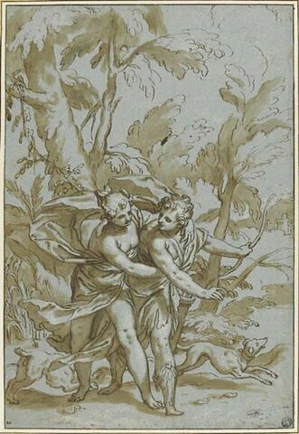 Vénus tente de dissuader Adonis de partir à la chasse, image 1/2