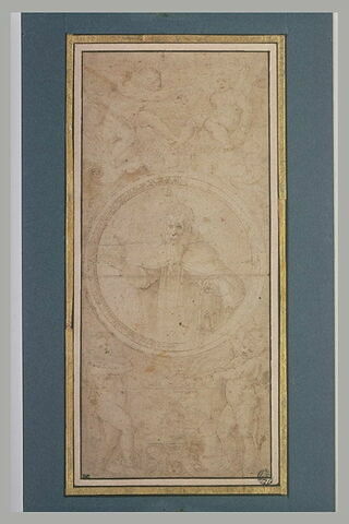 Saint Antoine dans un médaillon, entouré de putti, image 2/2