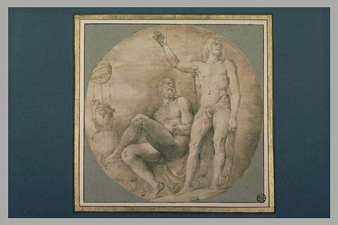 Hercule, debout près d'un homme nu, assis, enchainé, image 2/2