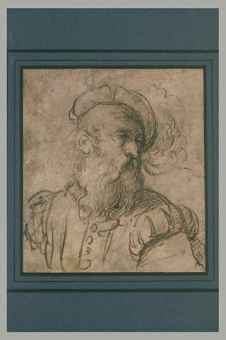 Buste de vieillard, de trois quarts, tourné vers la droite, image 1/1