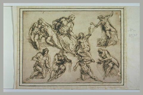 Etude de neuf figures nues, dans diverses positions, image 1/1