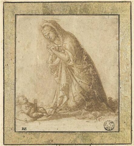 La Vierge en prière devant l'Enfant Jésus