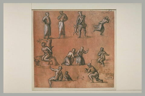 Homme attaché à un arbre, femme s'enfuyant, homme tenant un enfant,..., image 2/2