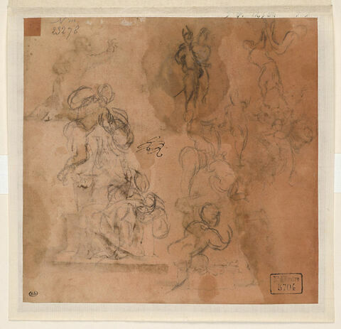 Esquisses de figures dans diverses positions, image 1/2