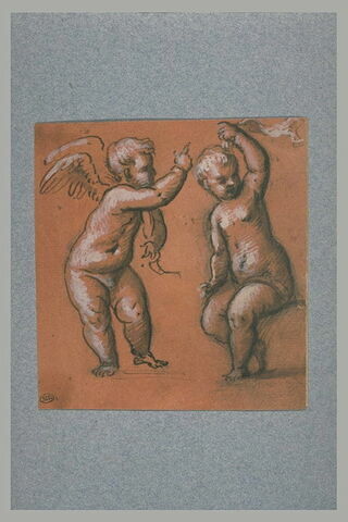 Un angelot s'adressant à un enfant nu, assis, image 2/2