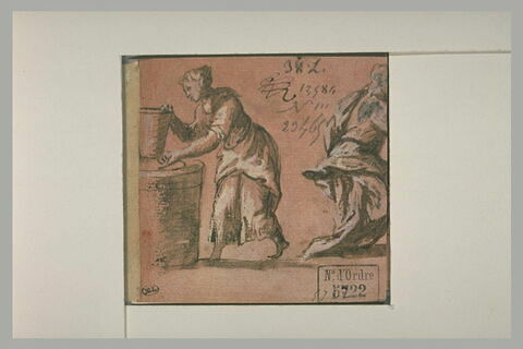 La Samaritaine au puits, et une autre figure, coupée, s'éloignant, image 2/2