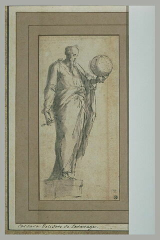 Un astronome tenant un compas et une sphère céleste, image 2/3