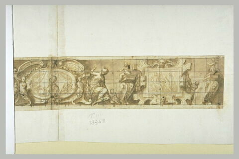 Décor d'architecture avec médaillon et tableaux, image 3/3