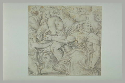 Figures dont un jeune homme portant un agneau : scène de sacrifice (?), image 2/2