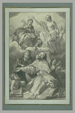 Deux saints adorant Le couronnement de la Vierge, image 2/2