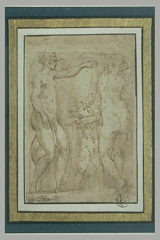 Deux femmes nues, l'une versant le contenu d'un vase sur l'Amour, image 2/2