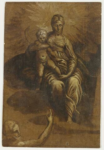 Vierge à l'Enfant sur les nuages, avec saint Jean-Baptiste