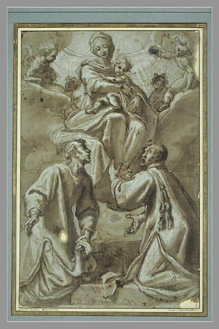 La Vierge et l'Enfant Jésus adorés par saint Etienne et saint Laurent