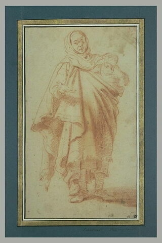 Une bohémienne portant son enfant